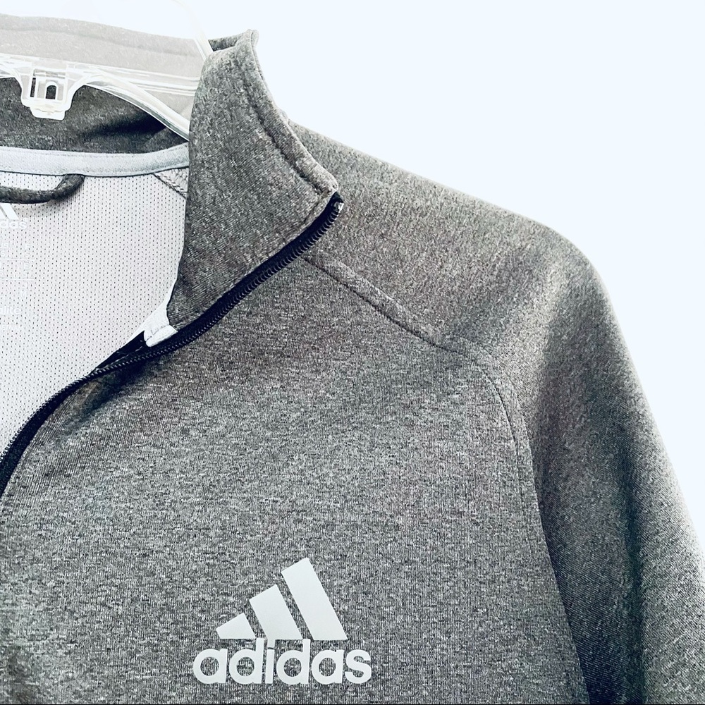 Adidas Climalite Essentials Tech Quarter Zip Grey… - image 3